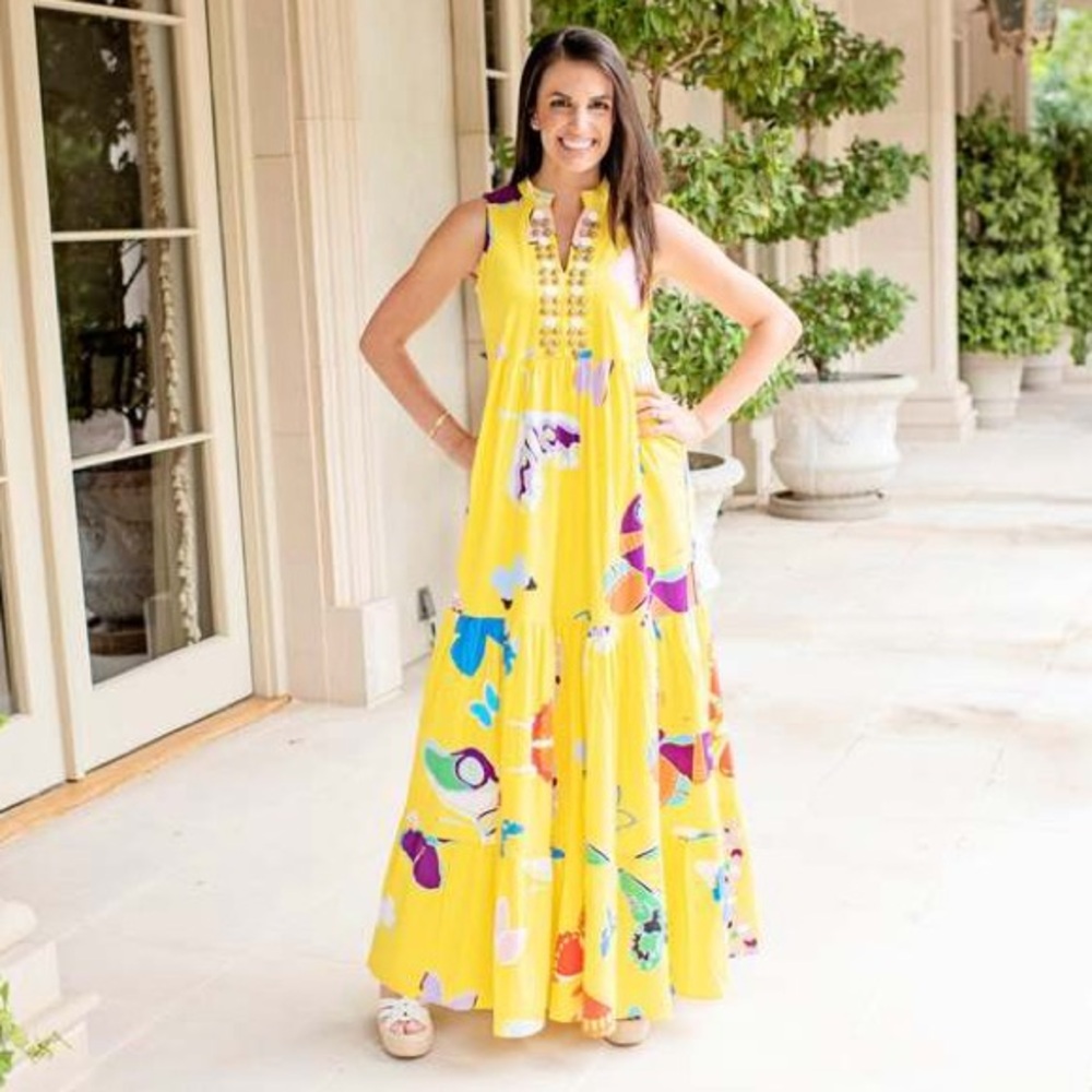 Sheridan French Tessa Dress - Yellow Butterflies